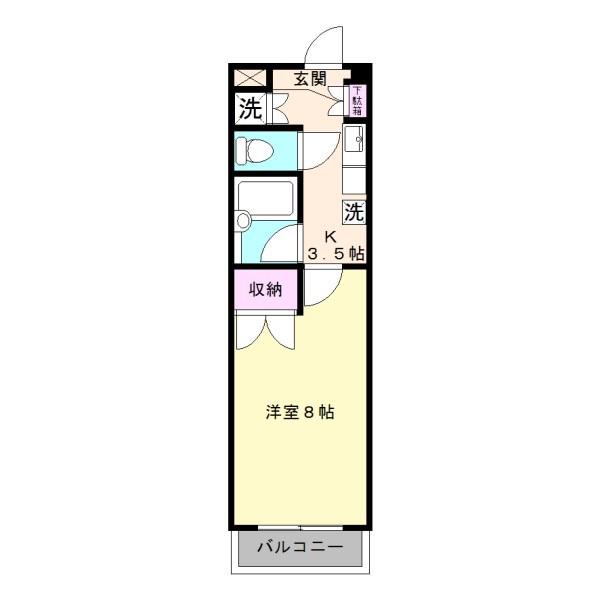 シティーハイム武蔵関(1K/3階)の間取り写真