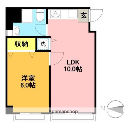 唐澤マンション(1LDK/3階)の間取り写真