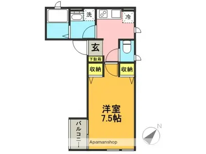 メゾンミユキ(1K/1階)の間取り写真