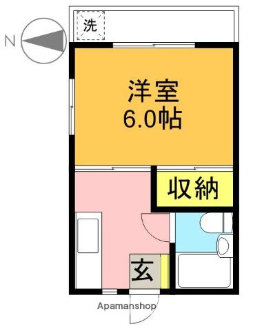 キャスル代田(1K/2階)の間取り写真