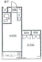 エクセリア西荻(1DK/3階)の間取り写真