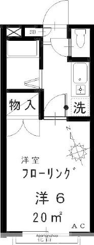 サンライズA(1K/2階)の間取り写真