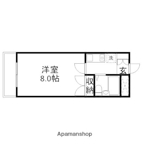 アメニティームサシノ(1K/1階)の間取り写真