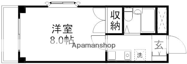 アメニティームサシノ(1K/2階)の間取り写真