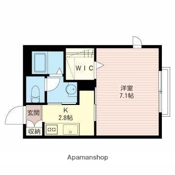 メゾン・ポメルⅡ(1K/2階)の間取り写真