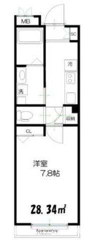 トリフォリウム(1K/1階)の間取り写真