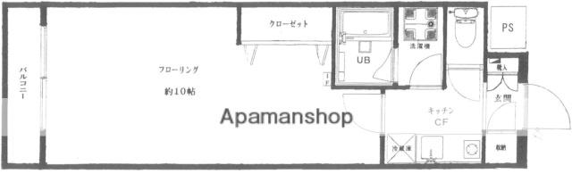 エミネンスイン三鷹(1K/4階)の間取り写真