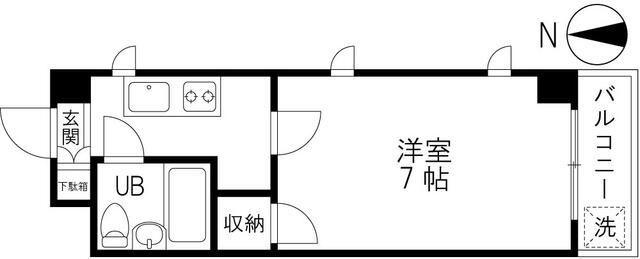 パレス並木(1K/3階)の間取り写真