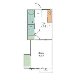 コーポしらゆり(1K/2階)の間取り写真