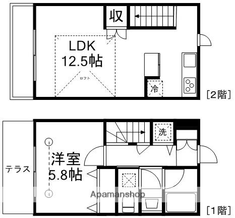 フォレスト井の頭(1LDK/1階)の間取り写真