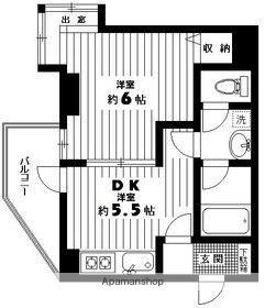 メルベーユ(1DK/3階)の間取り写真