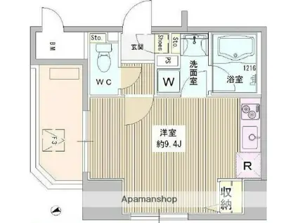 フェアステージ武蔵野(ワンルーム/2階)の間取り写真