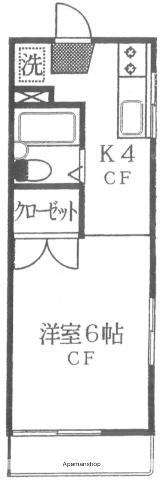 ツバキハウス(1K/1階)の間取り写真