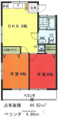 スターコーポ(2DK/2階)の間取り写真