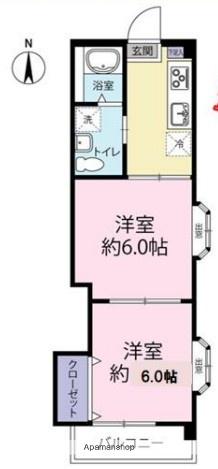 アーバン八幡(2K/2階)の間取り写真