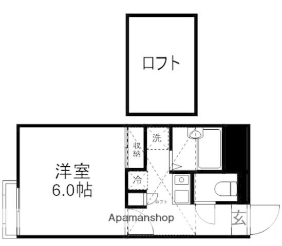 中央本線 吉祥寺駅 徒歩23分 2階建 築19年(1K/1階)の間取り写真
