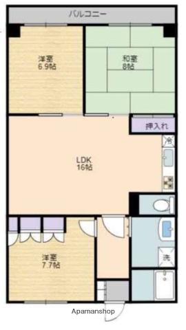 三鷹ロイヤルハイツ(3LDK/11階)の間取り写真