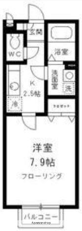 プライムコートⅠ(1K/2階)の間取り写真