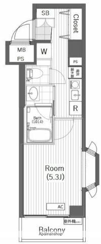 シティハイツ吉祥寺(1K/5階)の間取り写真