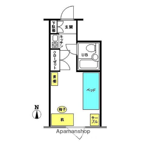 ライザ武蔵境(ワンルーム/8階)の間取り写真