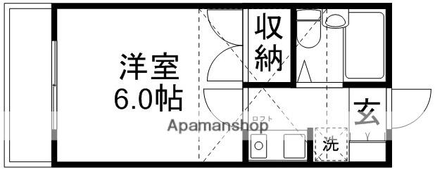 クレヨンハウス(1K/2階)の間取り写真