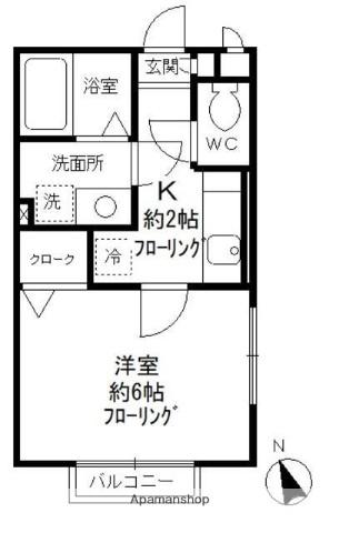 BERGPAS(1K/1階)の間取り写真