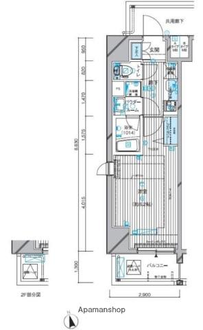 メインステージ西荻窪駅前ソレイユ(1K/2階)の間取り写真