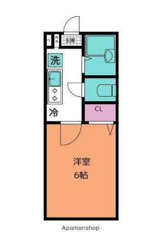 ベルドミール(1K/2階)の間取り写真