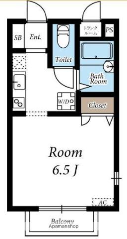 ガーデンヴィラ(1K/2階)の間取り写真