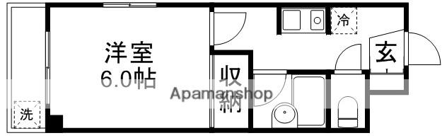 クリーンハイム関(1K/2階)の間取り写真