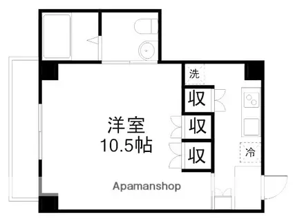 ドッポ武蔵野(ワンルーム/1階)の間取り写真