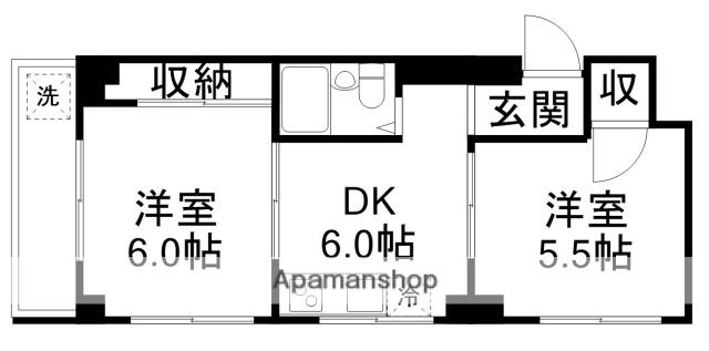 TFビル(2DK/2階)の間取り写真