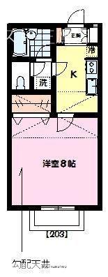 アビタシオンT(1K/2階)の間取り写真