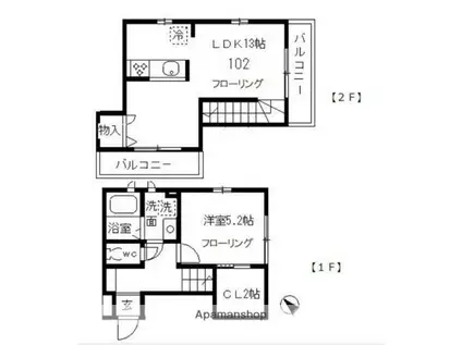 CUTE CORNER吉祥寺(1LDK/1階)の間取り写真