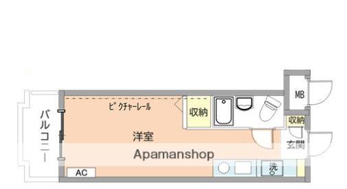 ドミトリム武蔵関(ワンルーム/2階)の間取り写真