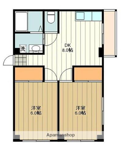 パークサイド三井(2DK/2階)の間取り写真