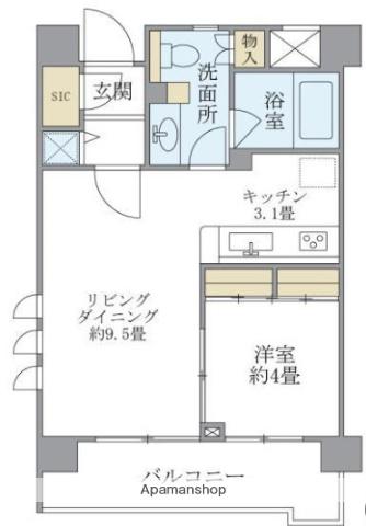 プレミアコンフォート西荻窪(1LDK/3階)の間取り写真