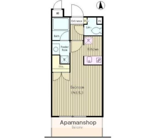 ソレアード武蔵野(1K/3階)の間取り写真