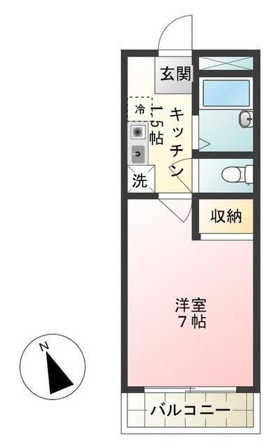 アーバンライフ武蔵野(1K/3階)の間取り写真