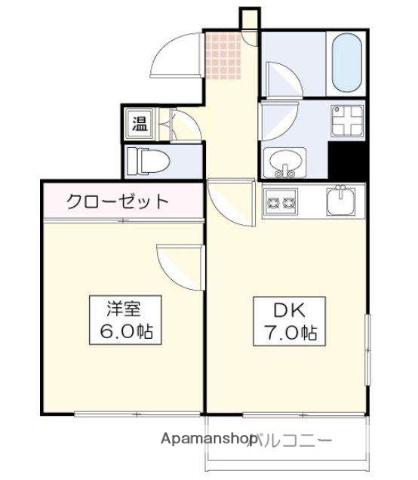 グリーン・ベル(1DK/3階)の間取り写真