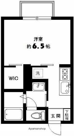 シャンテ武蔵野(1K/1階)の間取り写真