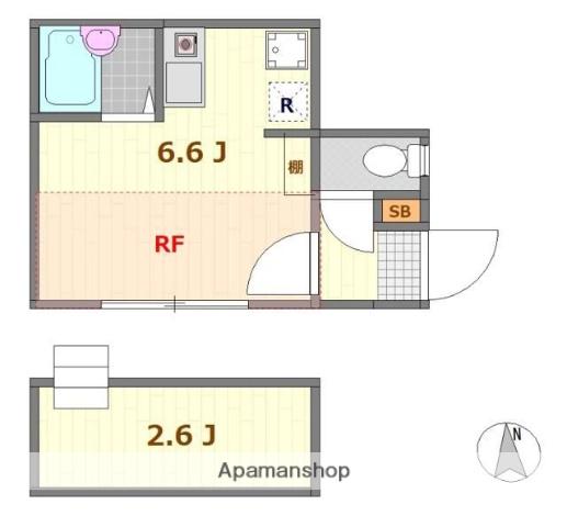 パンテール西荻(ワンルーム/2階)の間取り写真
