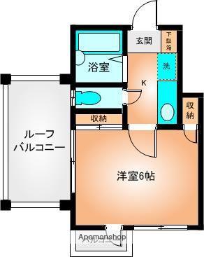 アメニティ武蔵(1K/3階)の間取り写真