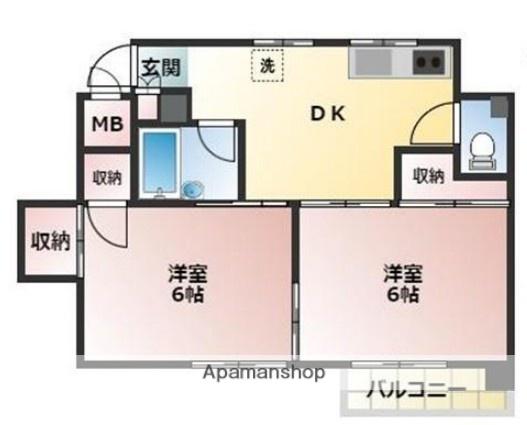 山田ハイツ 2階階 間取り