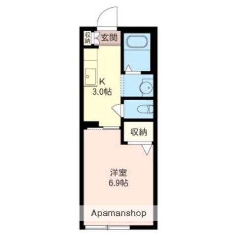 メゾン・セルヴィス(1K/1階)の間取り写真