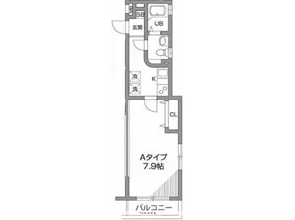 プライムアーバン西荻窪(1K/2階)の間取り写真