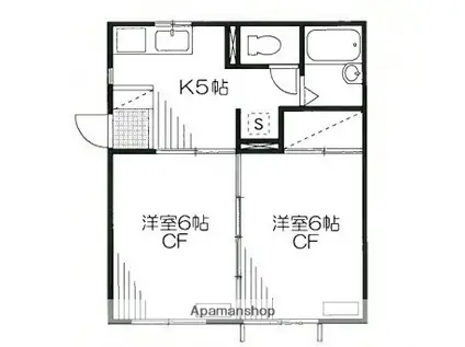 関町南レジデンス(2K/1階)の間取り写真