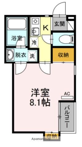HOUSEしゅんざん(1K/2階)の間取り写真