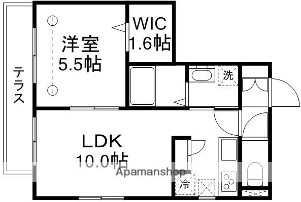 アペゼ吉祥寺(1LDK/1階)の間取り写真