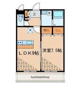 エルミタージュ(1LDK/3階)の間取り写真